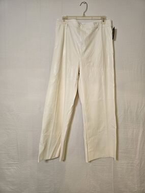 Lysse Cream Wide-Leg Faux Leather Pants